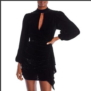 RHODE Black Velvet Mini Dress